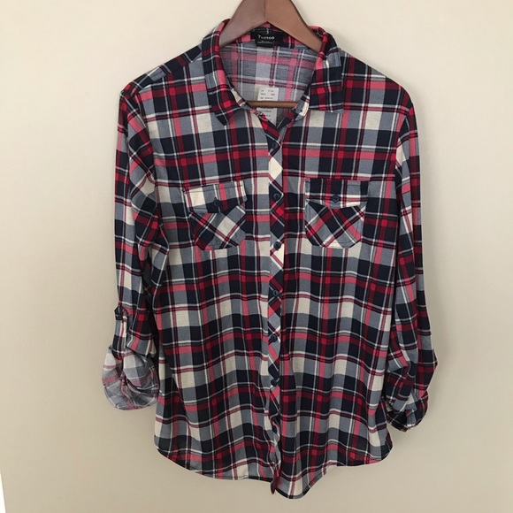 ECLIPSE | TATTOO Button Down Plaid L/S top - Picture 2 of 9